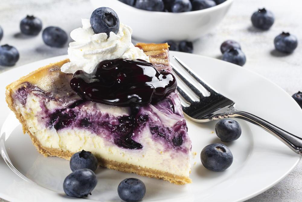 9 inch Cheesecake - Traditional - Blueberry Swirl with Lemon Topping image